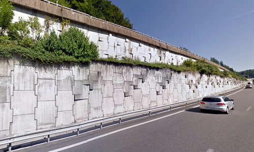 フランス アン県 高速道路A40号線 テールアルメ工法