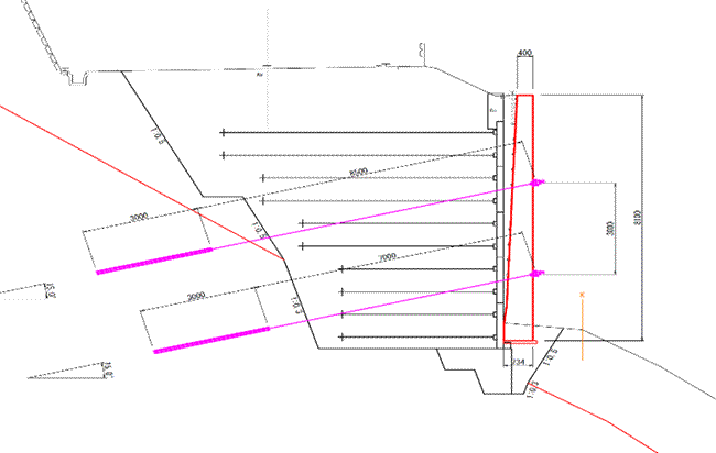 図－1　補強土壁の壁面変形(対策：グラウンドアンカー工法)