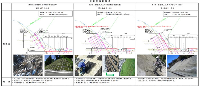 図1 比較表一部（イメージ）